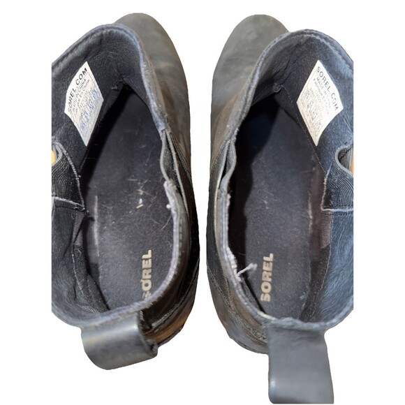 Sorel Women black Leather Emelie NL2671-010 Waterproof Chelsea Boot Size US 11.5 - Picture 6 of 8